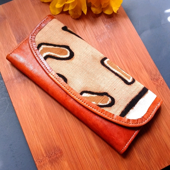 1PC Beautiful African Mudcloth Leather Wallet - Picture 9 of 16